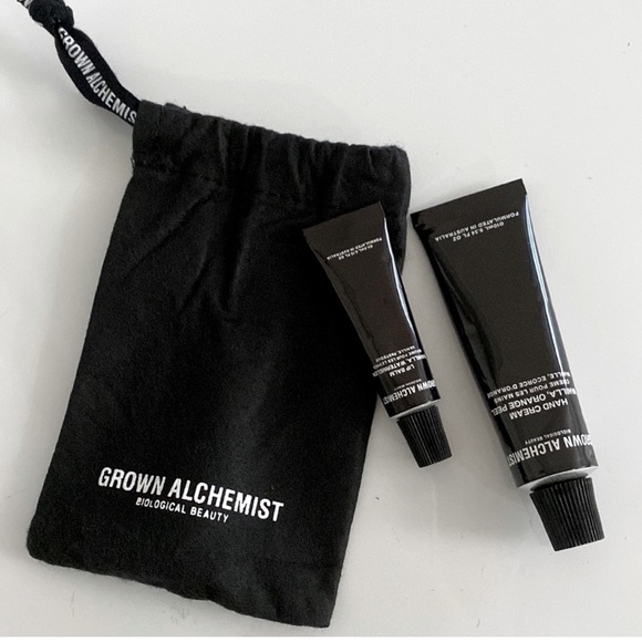 Grown Alchemist hand cream and lip balm with drawstring pouch - Picture 1 of 5